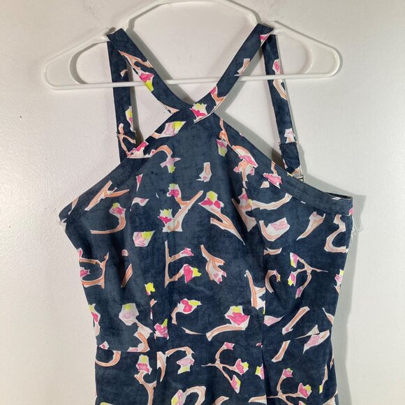 Womens Cabi Aurora Halter Maxi Dress 5269 Art To Wear Gray Pink Orange 6 Polyest - Picture 3 of 12